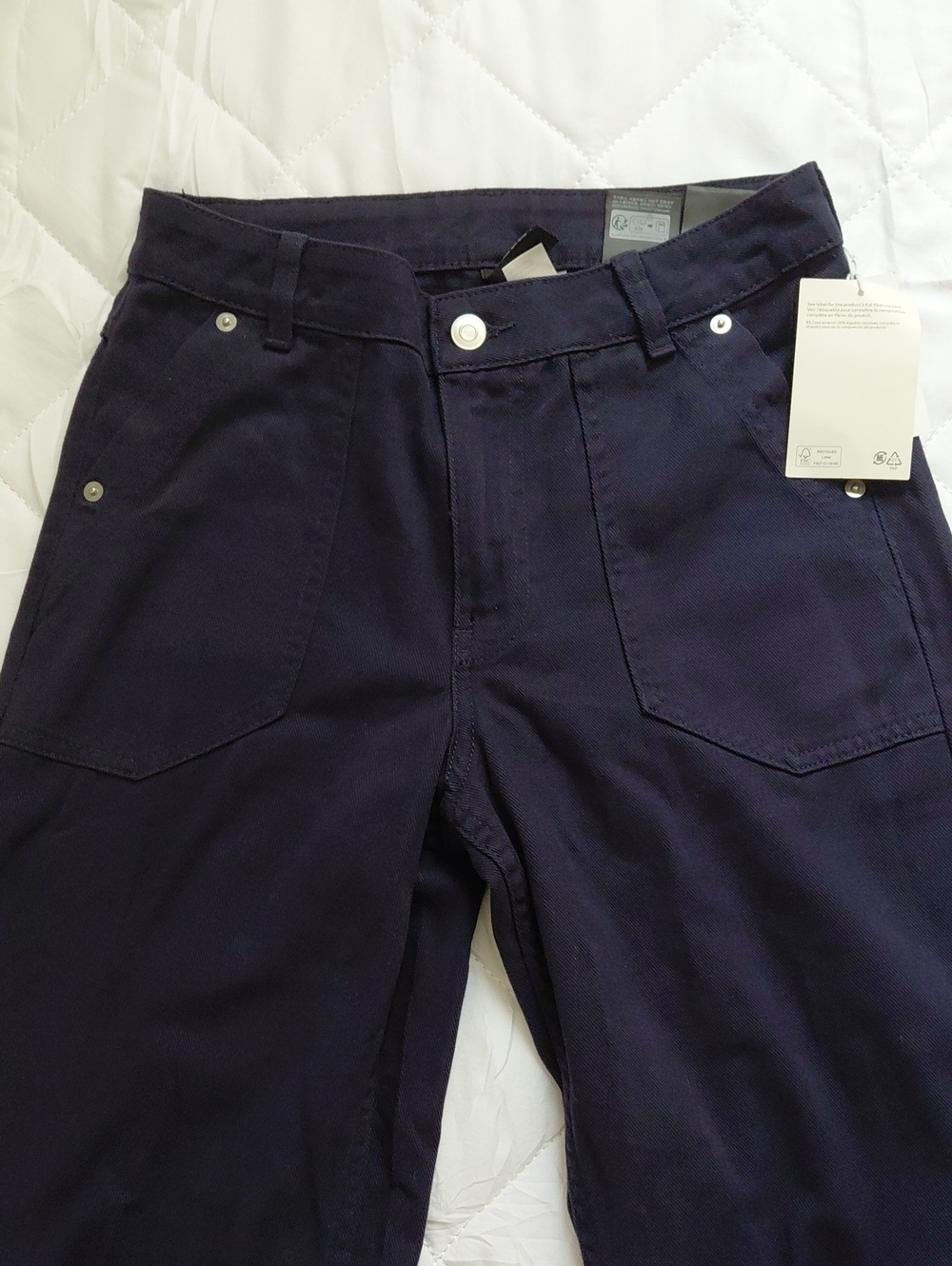 H&M Divided Navy Blue Cotton Twill Pants - Picture 7 of 12